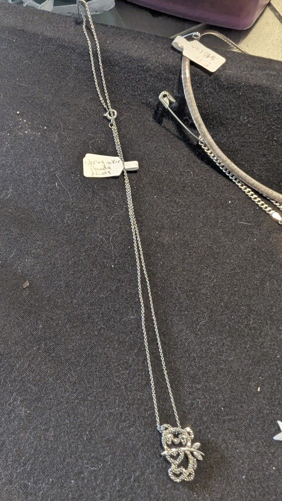 Sterling Silver Necklace Comes With A Panda Pendant 
