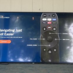 Vizio 85’ in Flatscreen TV with remote control.