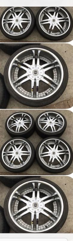 Chrome 22" Strada RIMS & TIRES 6 Lug Universal WHEELS Chevy GMC Nissan