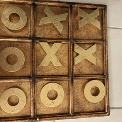 Gold Magnetic Tic Tac Toe Game Decor 