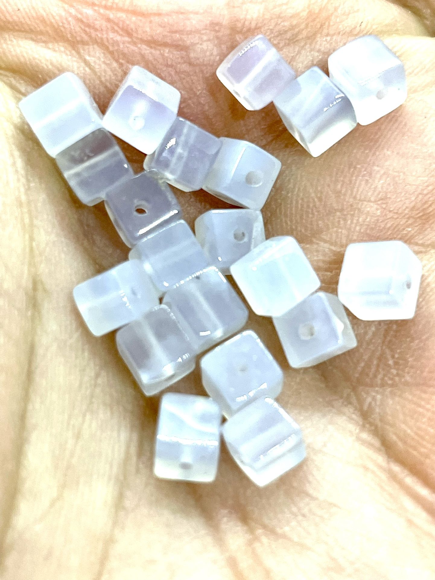 Lot Of 91 Cubed Opalite Beads