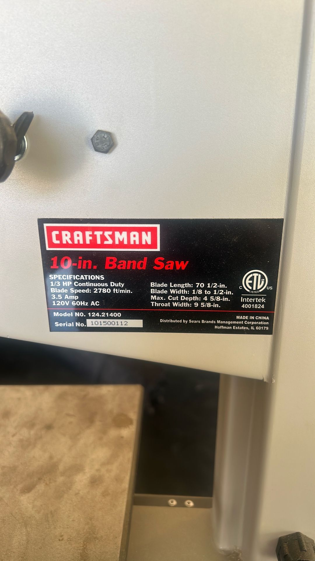 Craftsman Band Saw
