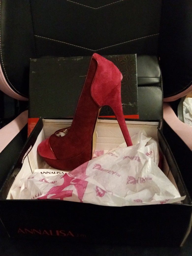 Annalisa J.M Suedette Colour Block Platformed Heels