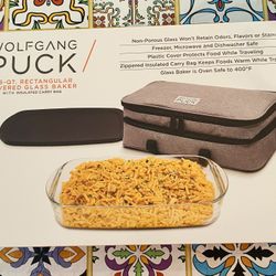 Wolfgang Puck 3.6 Qt Covered Glass And Carrier NEW IN BOX