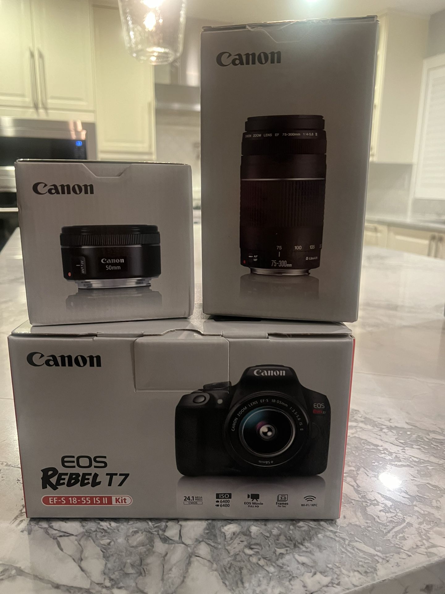Cannon Eos T7 Rebel Camera With Extra Lenses