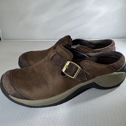 Merrell Encore Buckle Bracken Women’s Leather/Suede Clogs – Brown – Size 8 (EU 38.5)
