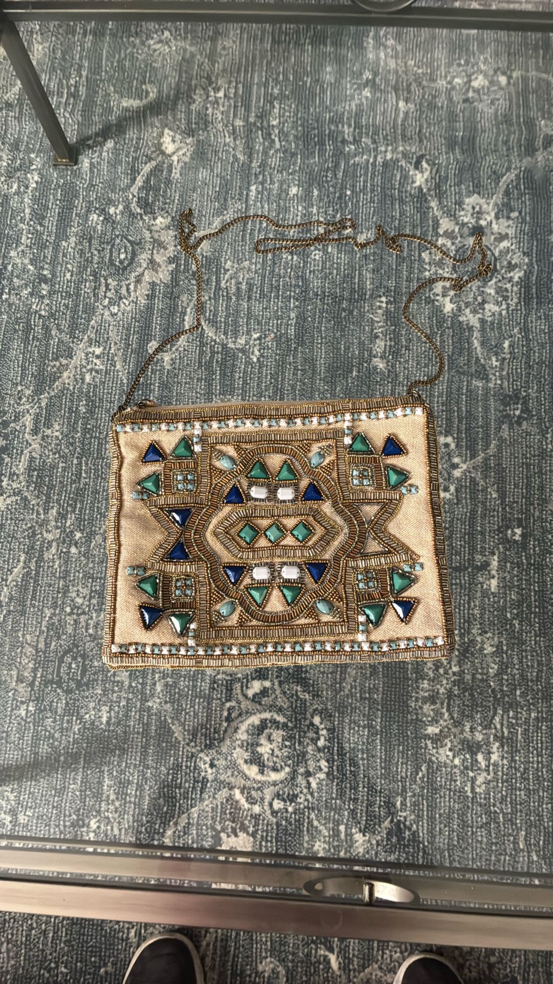 Canvas Jeweled, Sequined Purse.