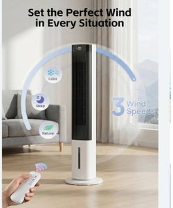 Uthfy 40" Portable Evaporative Air Cooler, specifically model CF1001C. This device is a 3-in-1 unit that functions as a tower fan, humidifier, and eva