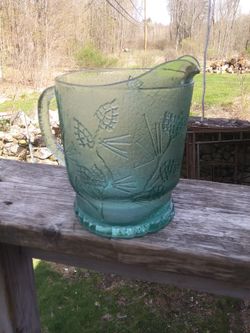 Tiara Glass Pitcher With Textured Pine Cone Images