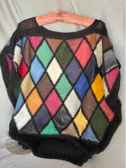 Leather patchwork shirt