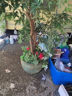 Large Artificial Tree in Decorative Planter