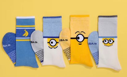New BOMBAS X MINIONS SOCK COLLECTION Crew socks women size 13.5-17. Men size 13.5-16