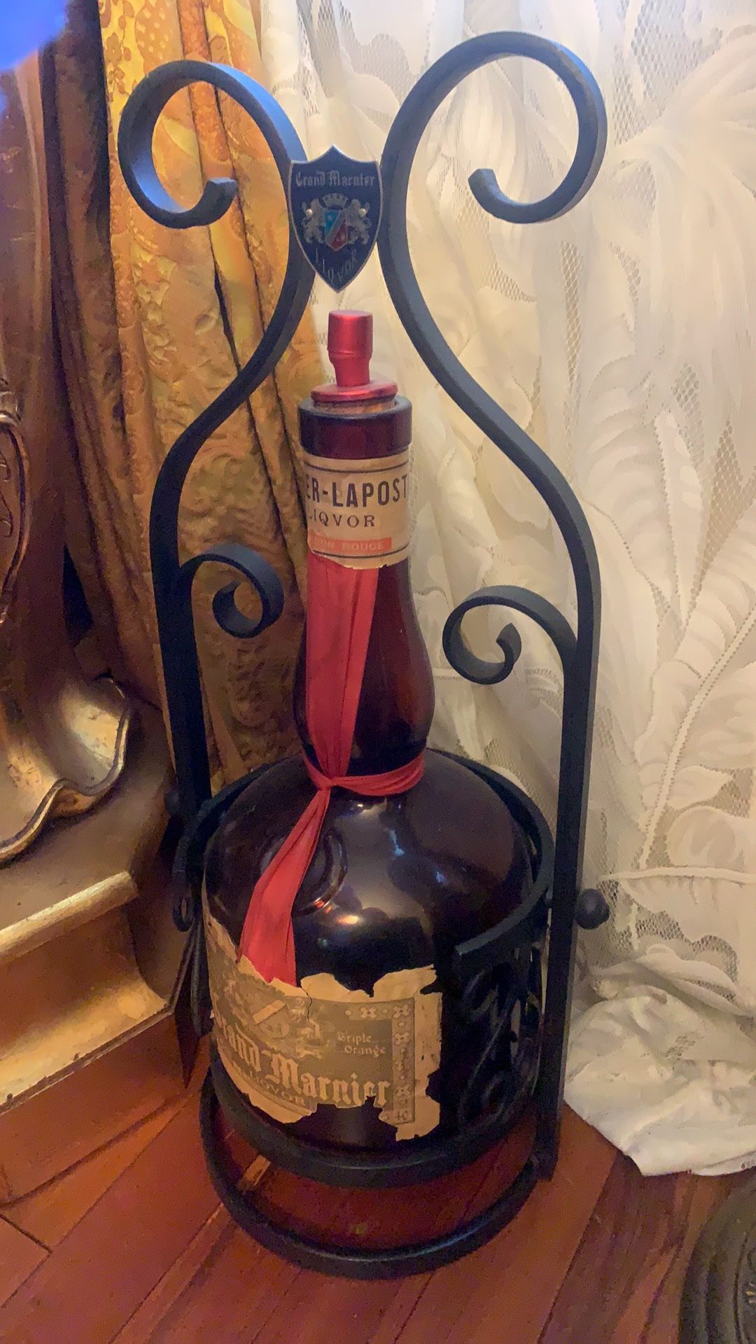 Real antique empty wine bottle