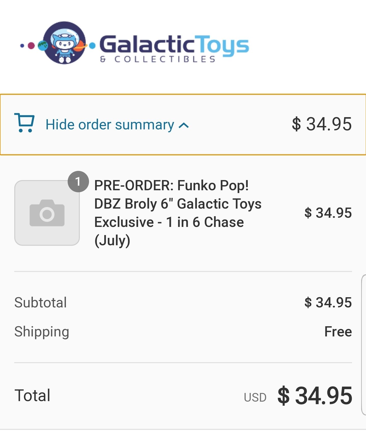 Galactic toys broly best sale pop pre order