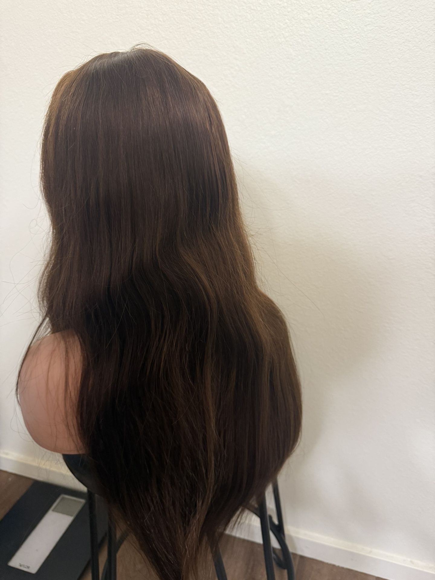 Chocolate Brown Human Wig 