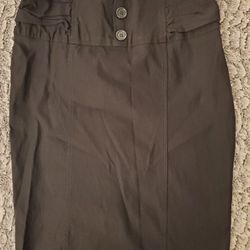Black Pencil Skirt Size Small, Elastic Material, Body Hugging Skirt