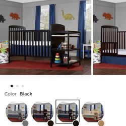 Crib with changing table