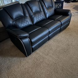 Dual Reclining Leather Sofa-new