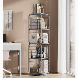 VASAGLE 4-Tier Steel Rotating Bookshelf Shelf 