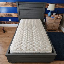 Wood Twin Bed And Mattress 