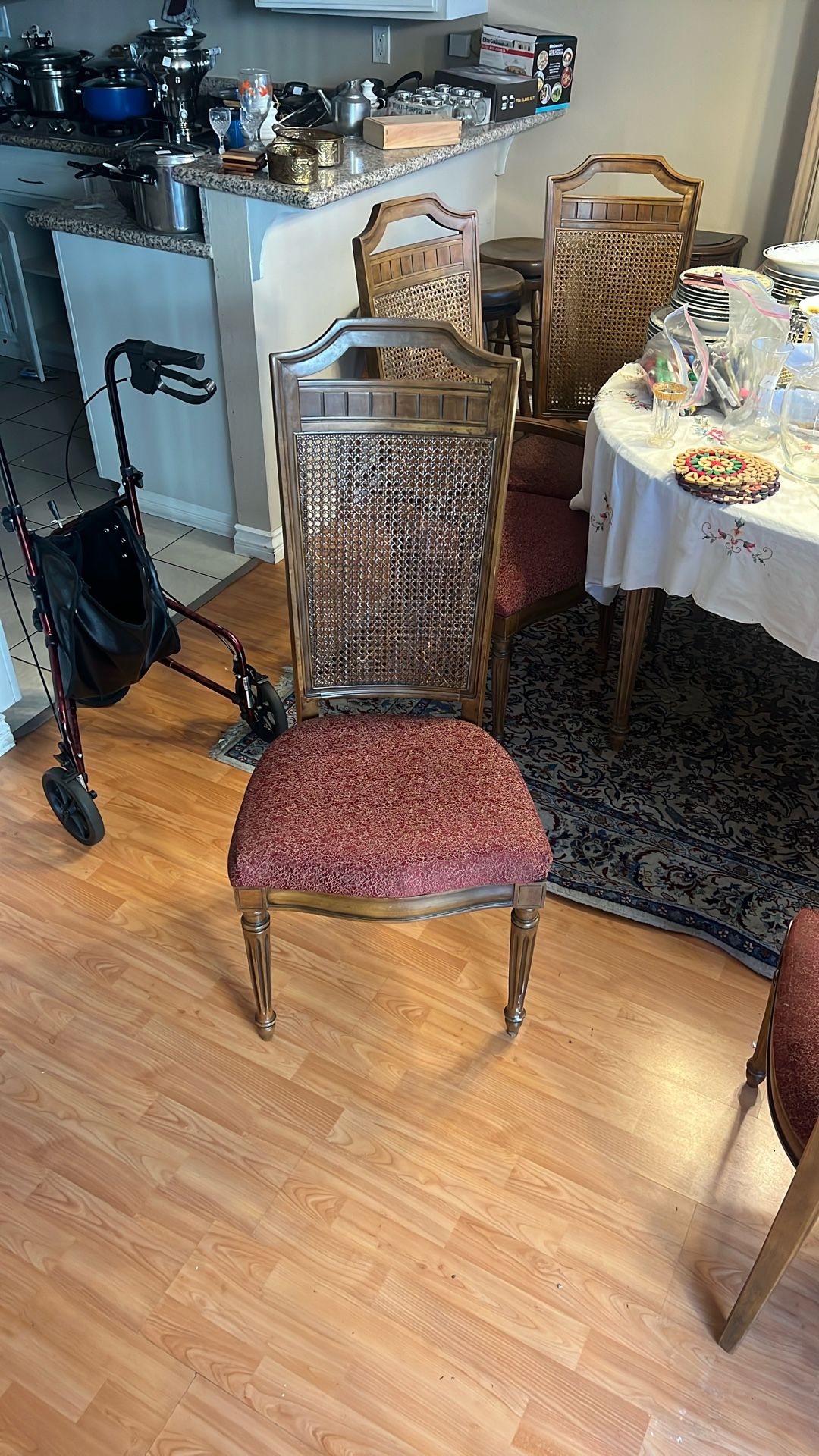 Six Vintage Wooden Chairs