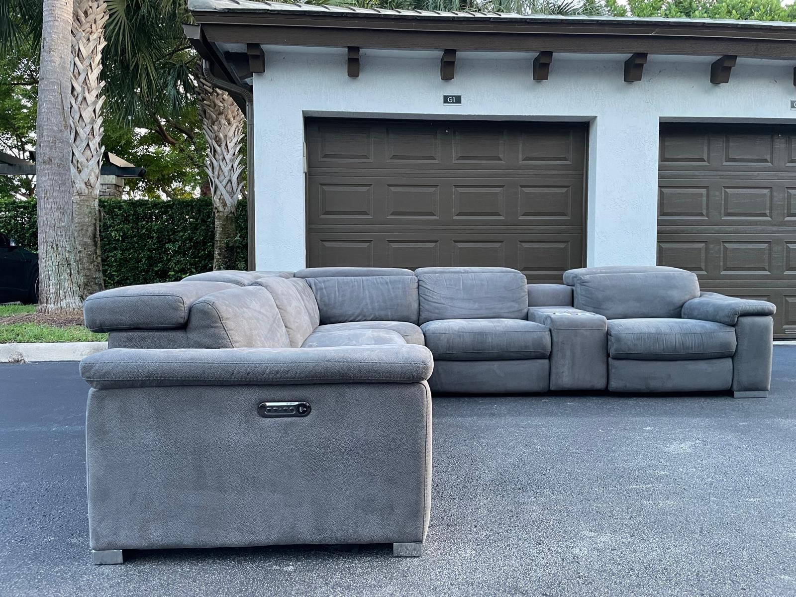 Sofa/Couch Sectional - Microfiber - 3 Recliners - Gray - Delivery Available 🚛