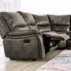 Dark Grey Sectional With Reclining Seats