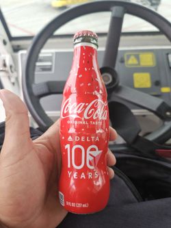 Delta Airlines 100 Year Anniversary Coca Cola Bottle 