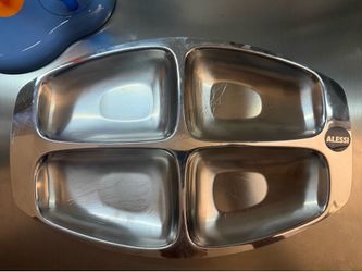 Rare Vintage Alessi Italy 2300 Antipastiera 18/10 Stainless Steel Serving Tray