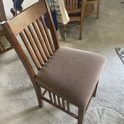 Two Hickory Colored Bar Stools  Free