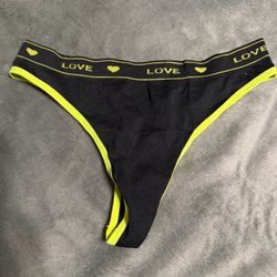 Black and Yellow Thong Panties