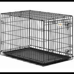 Qpets 30”Dog Crate, Folding Dog Kennel, Dog Cage, Two Doors, with a Tray
