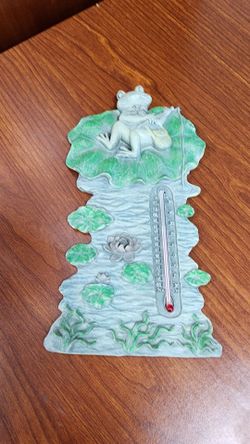 Decorative Frog Pond Wall Thermometer