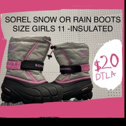 SOREL SNOW BOOTS CAN BE USED FOR RAIN / Super Cute GIRLS SIZE 11- Pick Up Downtown La Little Tokyo 20$ 