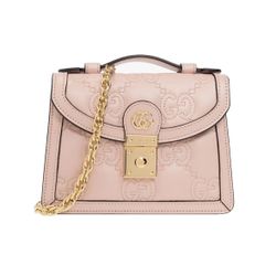 Gucci GG Matelasse Small Pink Leather Top Handle Bag New And Authentic