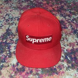 Supreme x New Era Champions Box Logo Hat 'Red' Size 7 3/8