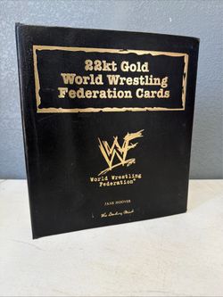 22kt Gold World Wrestling Federation Cards + Binder WWF The Rock Mankind