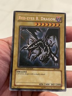YUGIOH TCG RED EYES B. DRAGON SECRET RARE BPT-005 REVERSE FOIL ERROR misprint MP