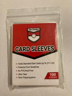 The Pocket Clear Card Sleeves (100 count) Holds Standard Size Cards Up To 2¾*×3