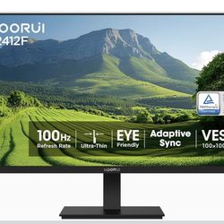 KOORUI 24-inch Computer Monitor Full HD 1920 x 1080p 100Hz VA Display 4000:1 Contrast Ratio with HDMI VGA, TÜV Rheinland Certified, 100 x 100 mm VESA 