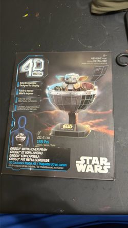 Star Wars Grogu with Hover Pram 4D Build Model Kit