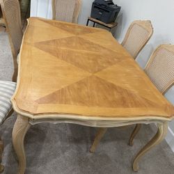 Solid Maple Wood Dining Table and Chairs