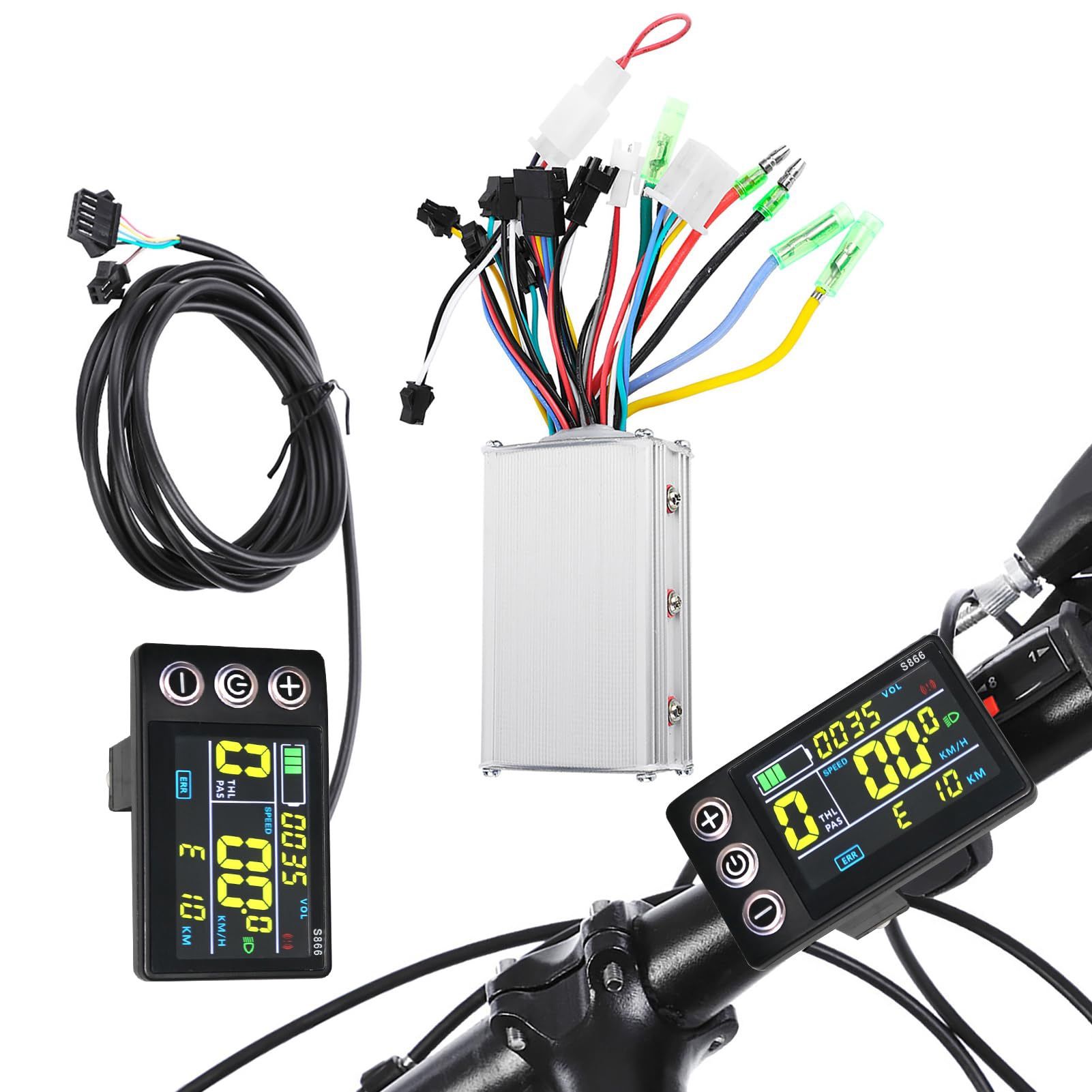 Electric Bicycle LCD Display Meter 36V?48V Ebike Controller Waterproof LCD Display Panel Brushless Controller Kit For Electric Bicycle Scooter Modific