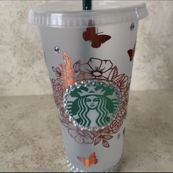 Butterfly With Flowers Tumbler