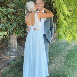 Light Blue One Strap Dress 