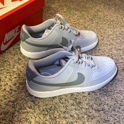 Size 9 Men’s/NIKE COURT VISION LOW/ Lt Smoke Grey/Smoke Grey-White