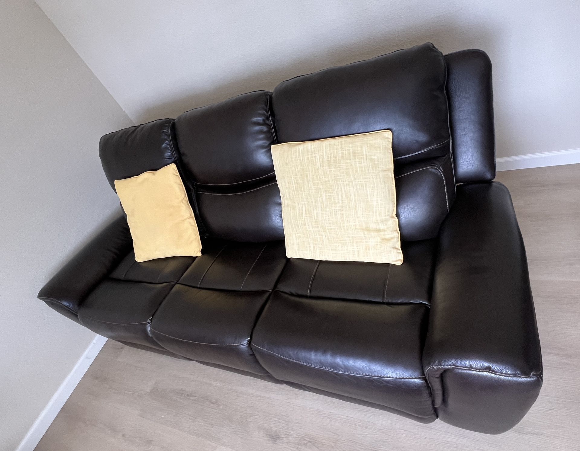 99% new Leather Sofa - Power Reclining