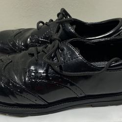The Children’s Place boys size 10 black dress shoes - worn once like new
