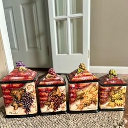 Certified International Tre Sorrelle Wine Lovers Canister set