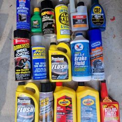 Automotive fluids Includes oil, transmission fluid, air inflator, etc